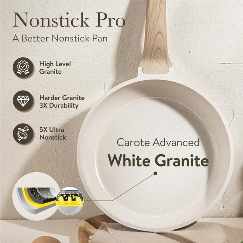 CAROTE 14 Pcs Pots and Pans Set Nonstick Cookware, Utensil and Pan Protectors - Picture 7 of 7